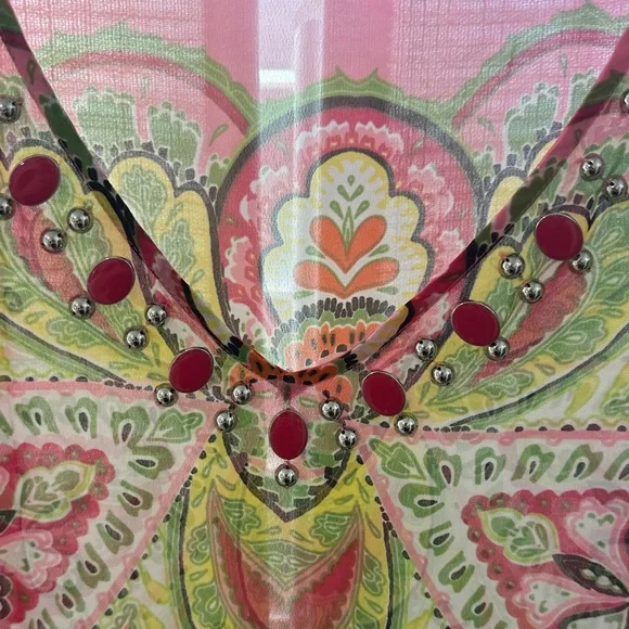 Susan Graver Vibrant Paisley Chiffon Tunic - Picture 2 of 4